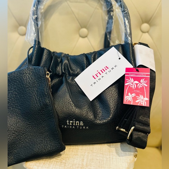 Trina Turk Small Gathered Tote With Webbing Strap - Picture 4 of 5